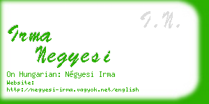 irma negyesi business card